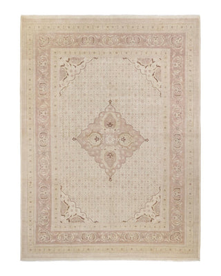 Traditional Mogul Ivory Wool Area Rug 9' 2" x 12' 3" - Solo Rugs