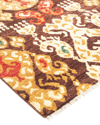 Contemporary Eclectic Brown Wool Area Rug 8' 10" x 11' 9" - Solo Rugs