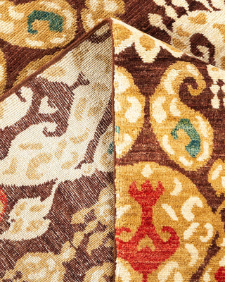 Contemporary Eclectic Brown Wool Area Rug 8' 10" x 11' 9" - Solo Rugs