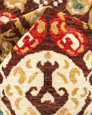 Contemporary Eclectic Brown Wool Area Rug 8' 10" x 11' 9" - Solo Rugs