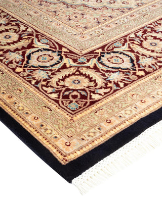 Traditional Mogul Blue Wool Area Rug 9' 1" x 12' 5" - Solo Rugs