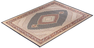 Traditional Mogul Blue Wool Area Rug 9' 1" x 12' 5" - Solo Rugs