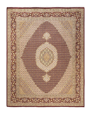 Traditional Mogul Red Wool Area Rug 7' 10" x 10' 1" - Solo Rugs