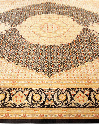 Traditional Mogul Black Wool Area Rug 8' 1" x 10' 3" - Solo Rugs