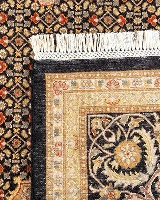 Traditional Mogul Black Wool Area Rug 8' 1" x 10' 3" - Solo Rugs
