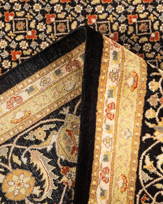 Traditional Mogul Black Wool Area Rug 8' 1" x 10' 3" - Solo Rugs