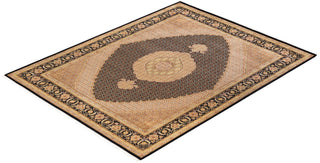 Traditional Mogul Black Wool Area Rug 8' 1" x 10' 3" - Solo Rugs