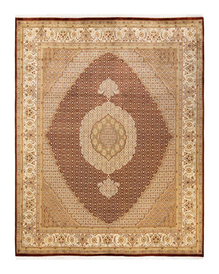 Traditional Mogul Brown Wool Area Rug 8' 3" x 10' 5" - Solo Rugs