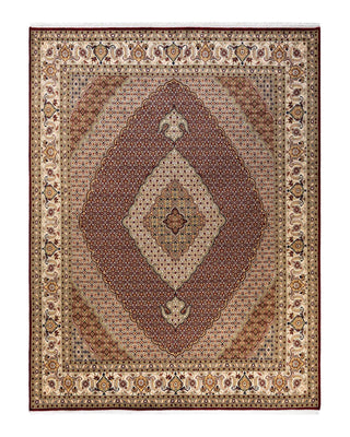 Traditional Mogul Red Wool Area Rug 8' 1" x 10' 5" - Solo Rugs