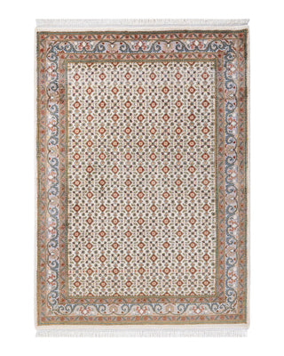 Traditional Mogul Ivory Wool Area Rug 4' 1" x 5' 9" - Solo Rugs
