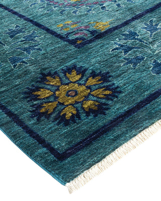 Suzani, One-of-a-Kind Handmade Area Rug - Green, 16' 8" x 9' 2" - Solo Rugs