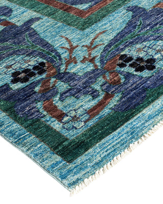 Arts & Crafts, One-of-a-Kind Handmade Area Rug - Light Blue, 18' 1" x 11' 10" - Solo Rugs