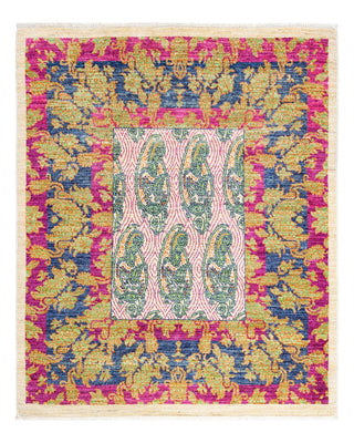 Contemporary Eclectic Ivory Wool Square Area Rug 4' 2" x 4' 7" - Solo Rugs