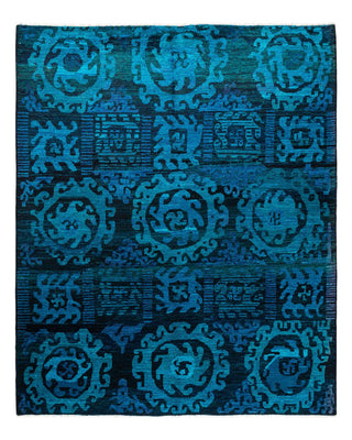 Contemporary Modern Green Wool Area Rug 8' 3" x 9' 5" - Solo Rugs