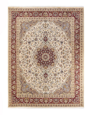 Traditional Mogul Ivory Wool Area Rug 8' 1" x 10' 5" - Solo Rugs
