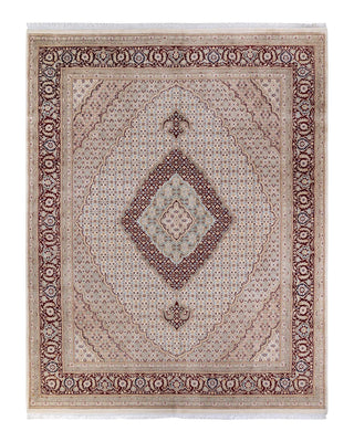 Traditional Mogul Ivory Wool Area Rug 8' 1" x 10' 2" - Solo Rugs