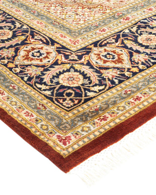 Traditional Mogul Orange Wool Area Rug 9' 2" x 12' 5" - Solo Rugs