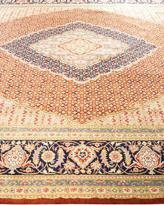 Traditional Mogul Orange Wool Area Rug 9' 2" x 12' 5" - Solo Rugs