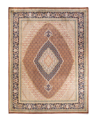 Traditional Mogul Orange Wool Area Rug 9' 2" x 12' 5" - Solo Rugs