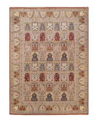 Traditional Mogul Brown Wool Area Rug 9' 0" x 12' 5" - Solo Rugs