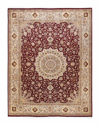 Traditional Mogul Orange Wool Area Rug 8' 1" x 10' 5" - Solo Rugs