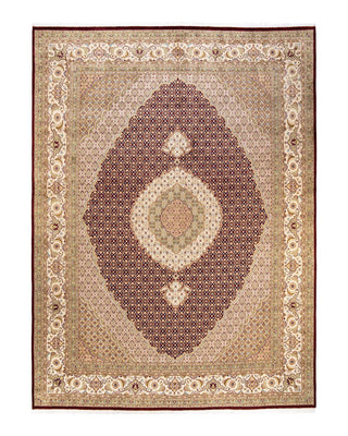 Traditional Mogul Red Wool Area Rug 9' 2" x 12' 4" - Solo Rugs