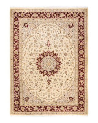 Traditional Mogul Ivory Wool Area Rug 9' 2" x 12' 5" - Solo Rugs