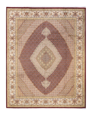 Traditional Mogul Orange Wool Area Rug 8' 2" x 10' 5" - Solo Rugs