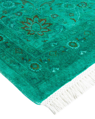 Contemporary Fine Vibrance Green Wool Area Rug 10' 1" x 14' 5" - Solo Rugs