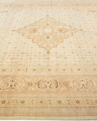 Traditional Mogul Ivory Wool Area Rug 8' 3" x 10' 3" - Solo Rugs