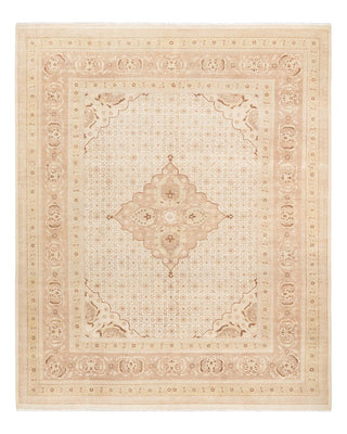 Traditional Mogul Ivory Wool Area Rug 8' 3" x 10' 3" - Solo Rugs