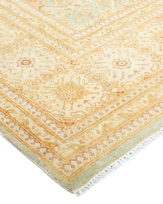 Traditional Mogul Light Blue Wool Area Rug 6' 0" x 8' 10" - Solo Rugs