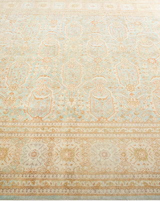 Traditional Mogul Light Blue Wool Area Rug 6' 0" x 8' 10" - Solo Rugs