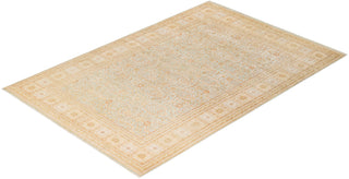 Traditional Mogul Light Blue Wool Area Rug 6' 0" x 8' 10" - Solo Rugs