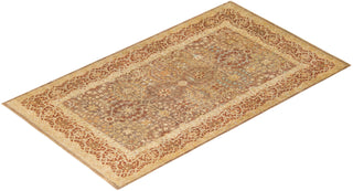 Traditional Mogul Brown Wool Area Rug 5' 1" x 7' 7" - Solo Rugs