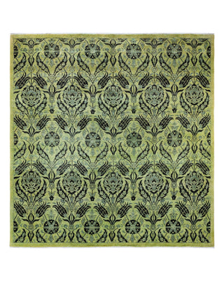 Contemporary Fine Vibrance Green Wool Area Rug 9' 2" x 9' 3" - Solo Rugs