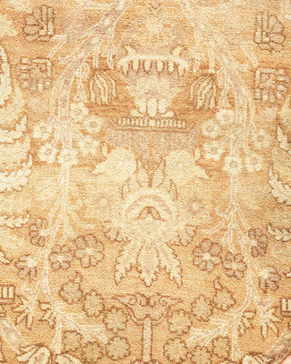 Traditional Mogul Beige Wool Area Rug 9' 5" x 12' 2" - Solo Rugs