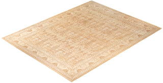 Traditional Mogul Beige Wool Area Rug 9' 5" x 12' 2" - Solo Rugs