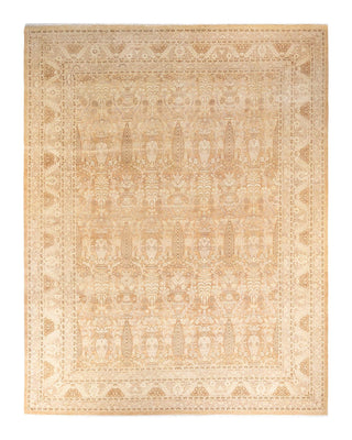 Traditional Mogul Beige Wool Area Rug 9' 5" x 12' 2" - Solo Rugs