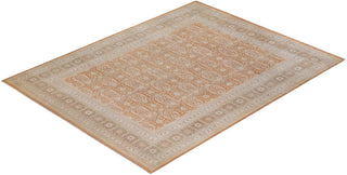 Traditional Mogul Brown Wool Area Rug 8' 1" x 10' 4" - Solo Rugs