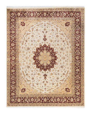 Traditional Mogul Ivory Wool Area Rug 8' 0" x 10' 1" - Solo Rugs