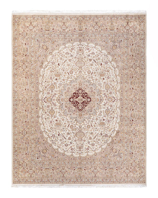 Traditional Mogul Ivory Wool Area Rug 8' 1" x 10' 2" - Solo Rugs