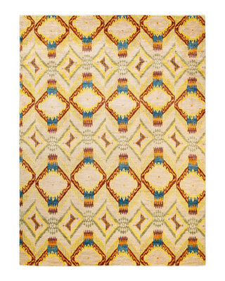 Contemporary Modern Yellow Wool Area Rug 9' 1" x 12' 4" - Solo Rugs