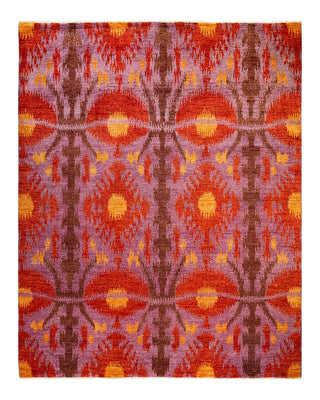 Contemporary Modern Red Wool Area Rug 8' 0" x 9' 10" - Solo Rugs