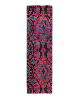 Contemporary Modern Black Wool Runner 2' 6" x 8' 8" - Solo Rugs