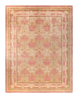 Contemporary Arts & Crafts Pink Wool Area Rug 11' 10" x 15' 0" - Solo Rugs