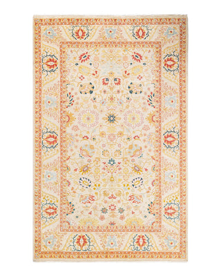 Traditional Mogul Ivory Wool Area Rug 5' 1" x 7' 10" - Solo Rugs