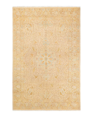 Traditional Mogul Ivory Wool Area Rug 5' 3" x 7' 10" - Solo Rugs