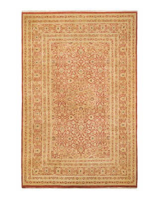 Traditional Mogul Orange Wool Area Rug 6' 3" x 9' 7" - Solo Rugs