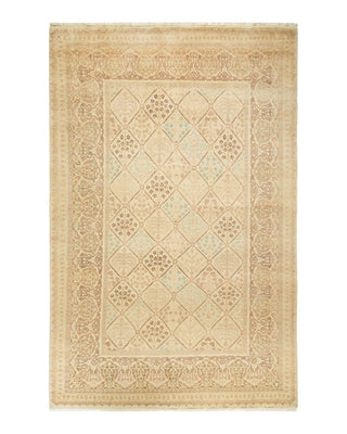 Traditional Mogul Ivory Wool Area Rug 6' 3" x 9' 5" - Solo Rugs